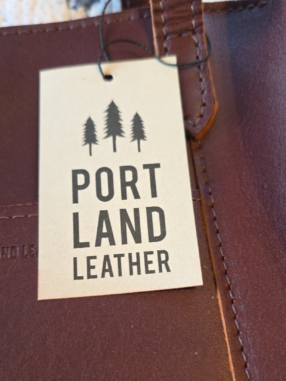Portland Leather Brown Leather Lola Crossbody Tote with Top Handles - Picture 2 of 9